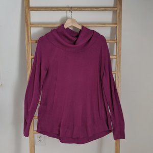 The Loft Magenta Cowl Neck Sweater